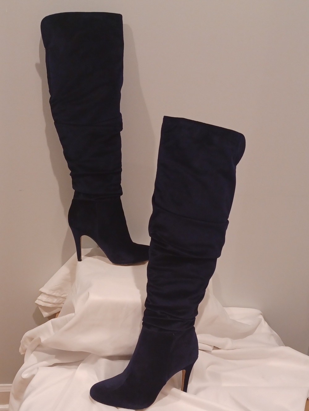 INC Women's Tall Slouch Stiletto Boots - Navy